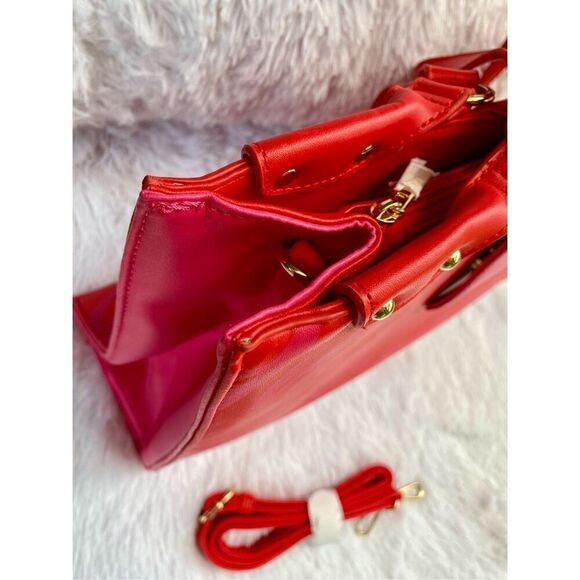 NWOT Seytu Hot Pink With Gold Hardware Large Tote or Shoulder Bag Purse - Picture 8 of 15